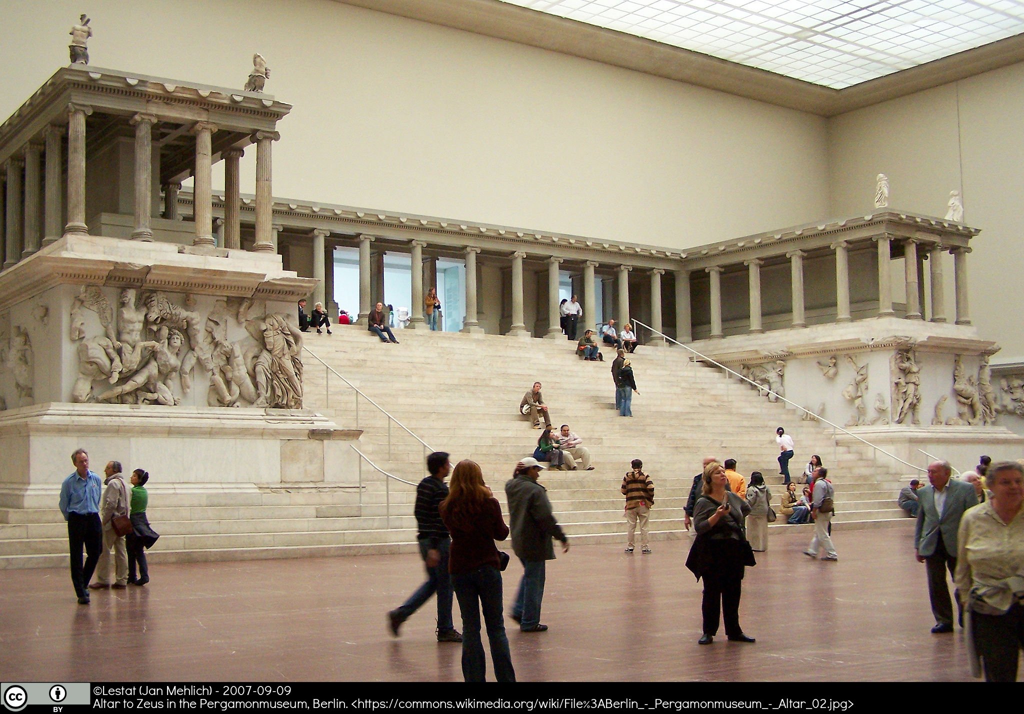 Museum interior with classical sculpture