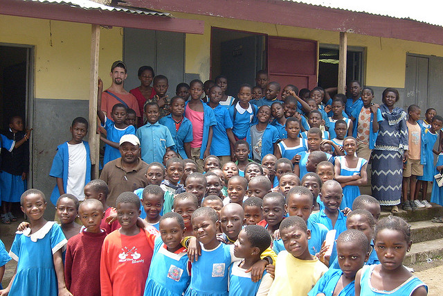 Children at a Cameroon school