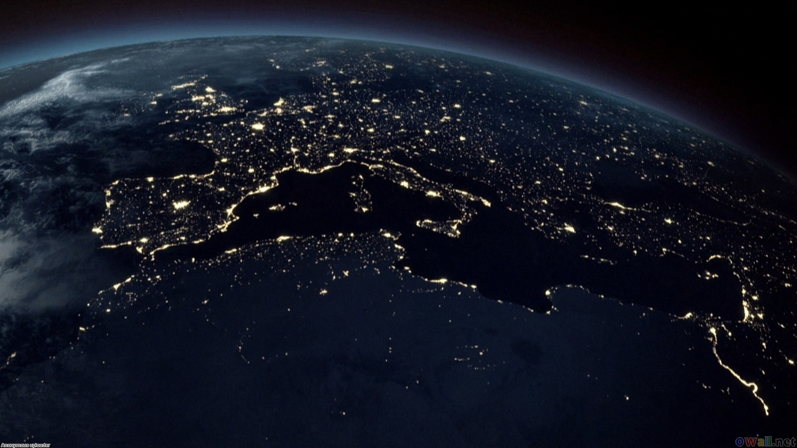 Satellite view of the world at night